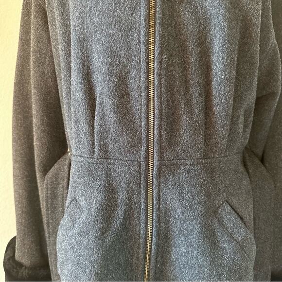 Vintage Y2K Jason Kole Wool Faux Fur Trim Belted Zip Jacket Cozy Winter Coat - Picture 8 of 16